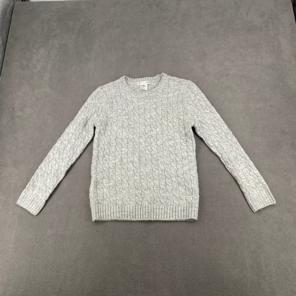 Love Cameron Los Angeles Heather Gray Cable Knit Crew Neck Sweater FA-014 Small